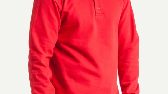 Kırmızı Polo Yaka Sweatshirt