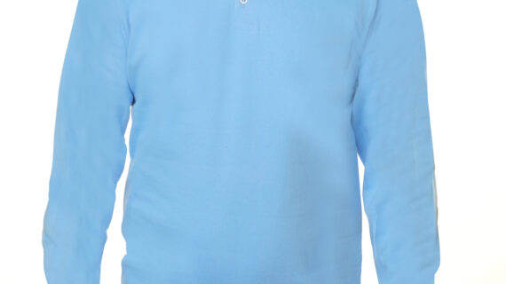 Açık Mavi Polo Yaka Sweatshirt