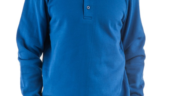 Saks Mavi Polo Yaka Sweatshirt