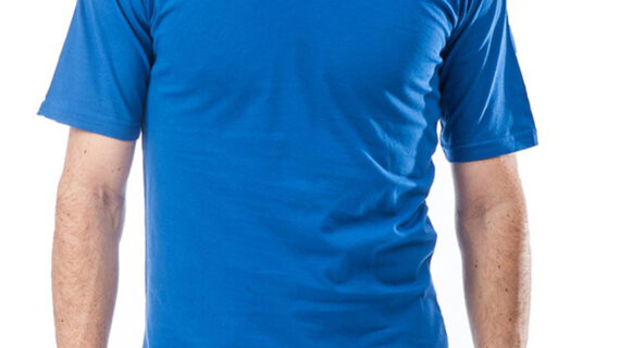 Saks Mavi V Yaka Tişört